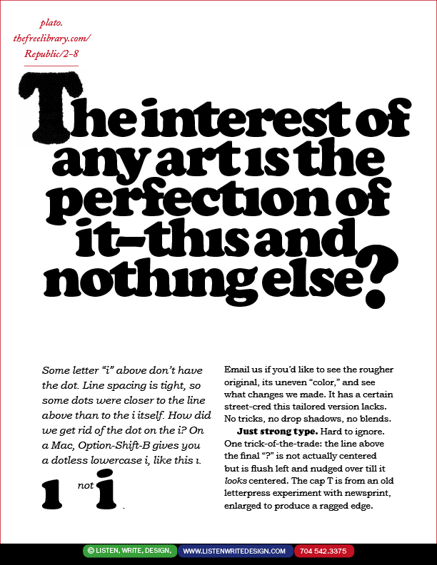 Art and Plato typography mini-poster